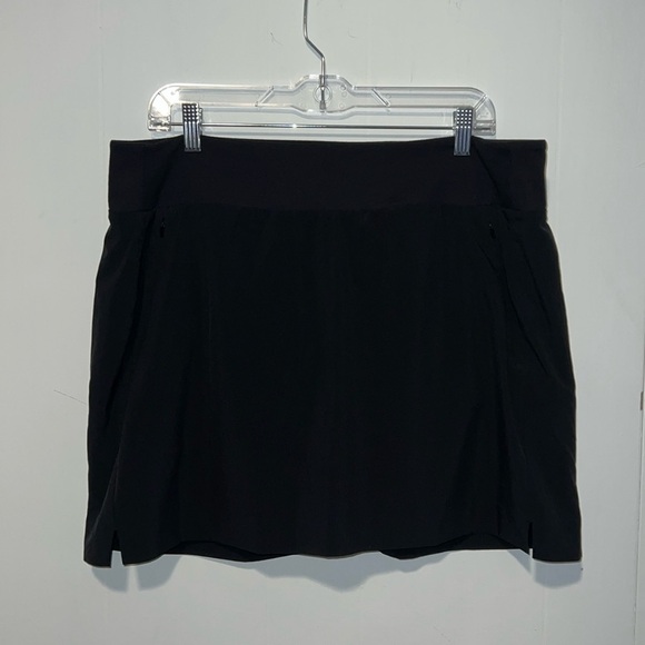 Athleta Women Black SoHo Skort Jupe-Short SoHo Zip Pockets Q21 - Picture 1 of 4